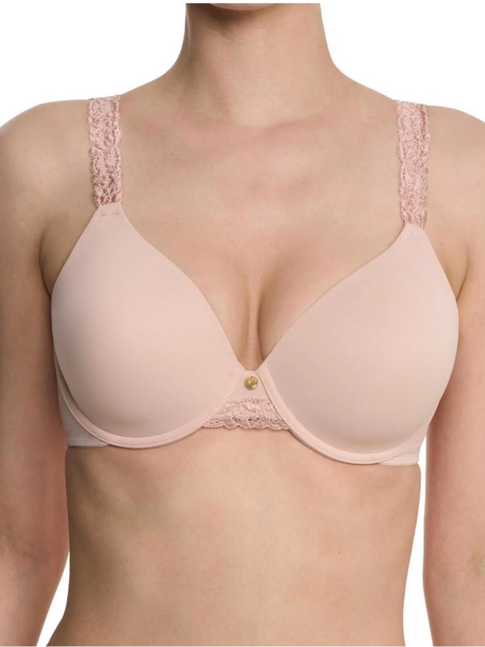 New NWT Natori Style 736037 Cameo Rose Nude T-Shirt Bra Size 34DD